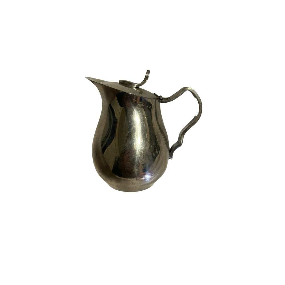 Vintage Stieff Pewter Lidded Creamer‎ Pitcher P48-10 Hinged Lid Colonial Style